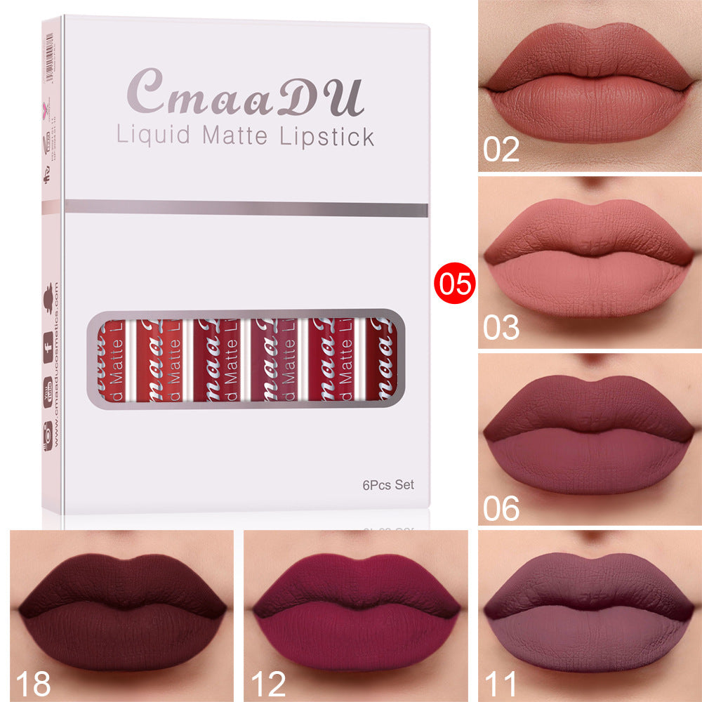 6pcs- Matte Waterproof Lipstick Set 💄🌧️💋