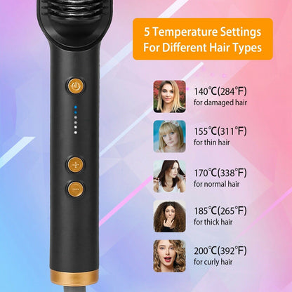 2 in 1 Hair Straightener Brush 🌡️🔥💁‍♀️