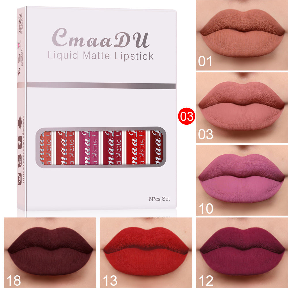 6pcs- Matte Waterproof Lipstick Set 💄🌧️💋