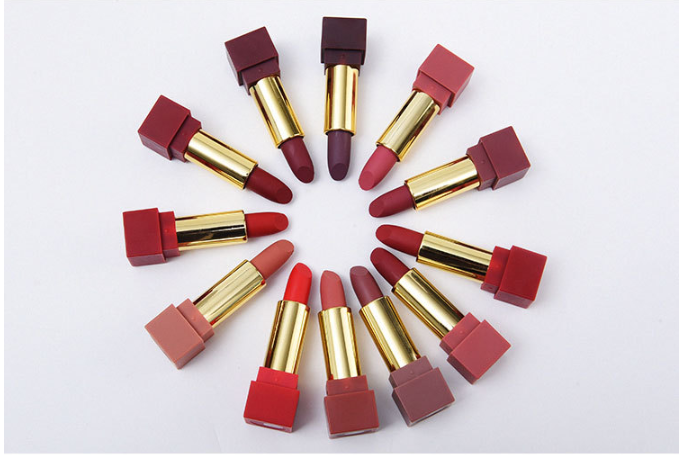 12-Color Square Tube Matte Lipstick