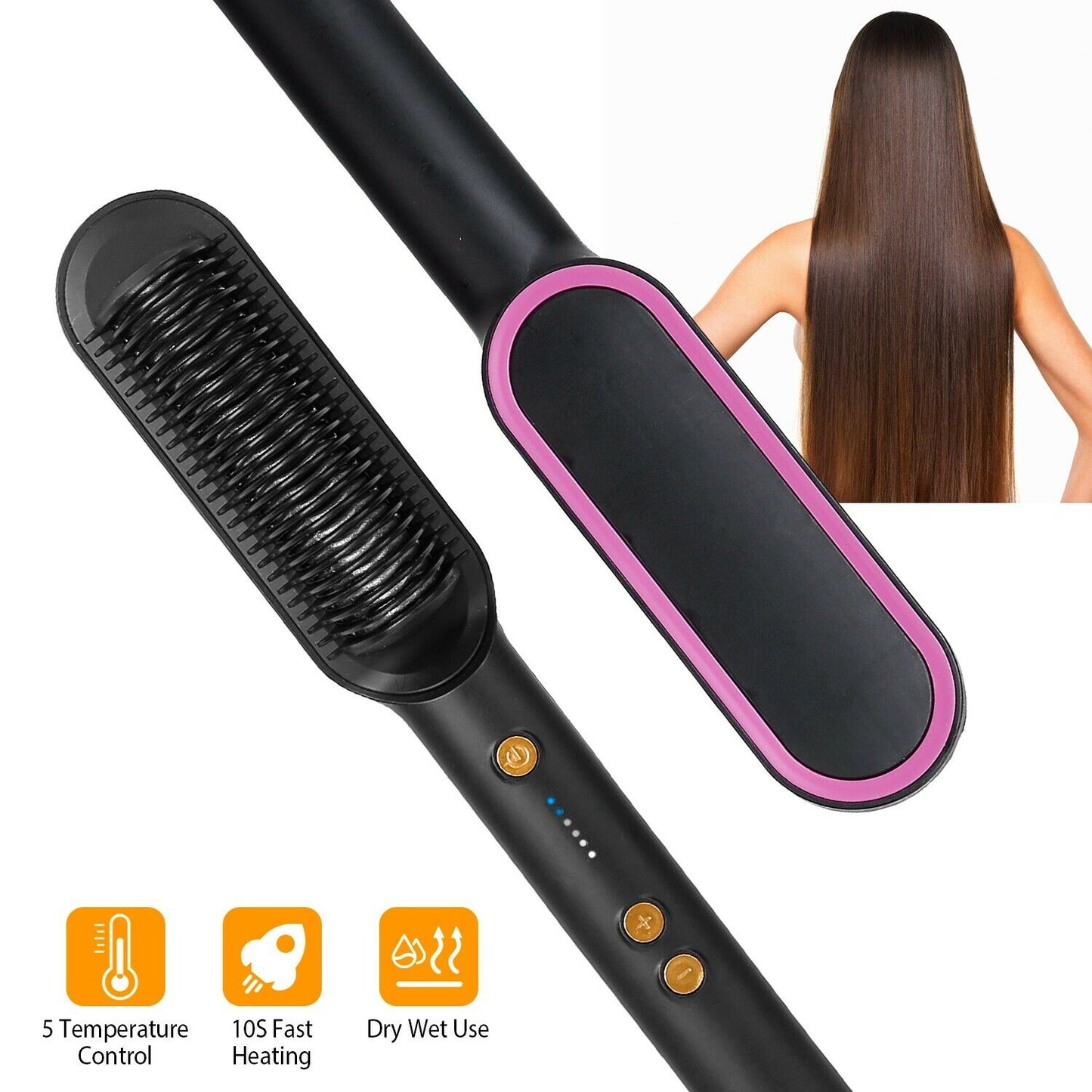 2 in 1 Hair Straightener Brush 🌡️🔥💁‍♀️