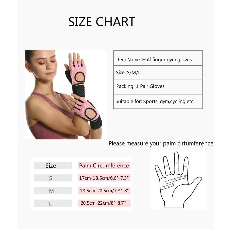 Gym Sports Gloves Half Finger Weight Lifting Gloves with Wrist Support Belt Men Women Workout Exercise Fitness Training Glove