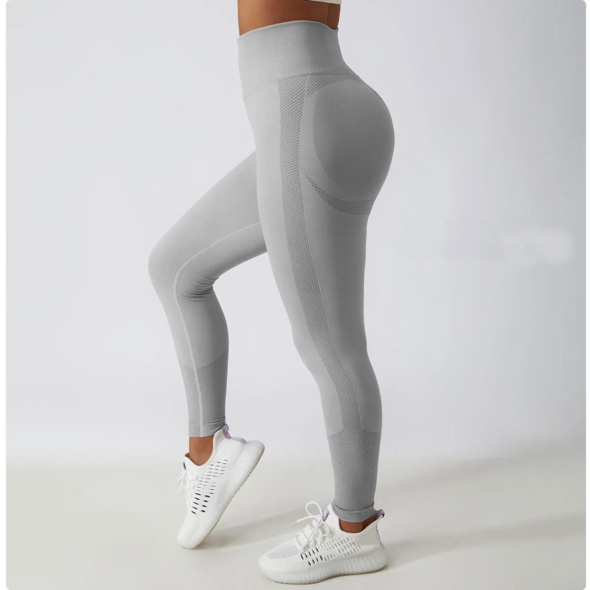 Solid Color Ribbed Seamless Yoga Pants High Waist Gym Leggings Sport Women Fitness Female Legging Tummy Control Running Tights