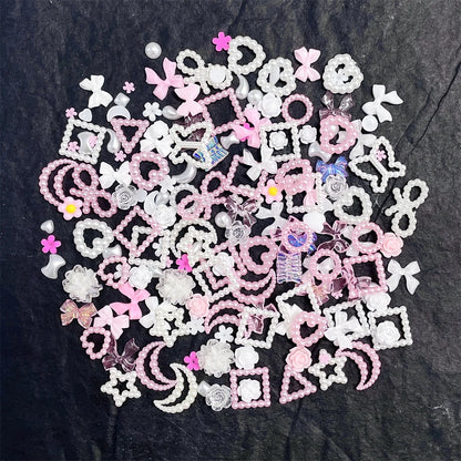 50pcs 3D Kawaii Pink Nail Art Charms