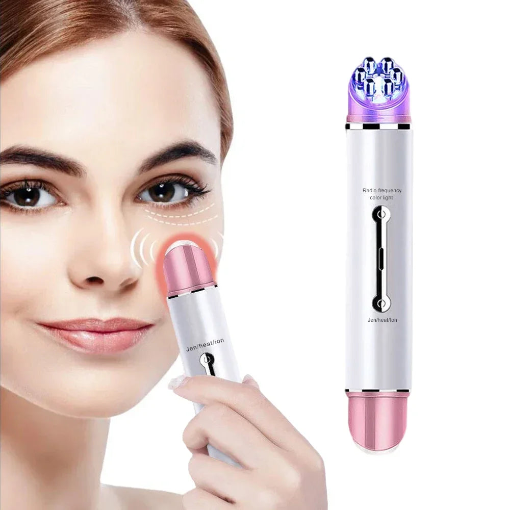 EMS Face Lifting Roller Y Shape Electric Facial Lift Up Massager Eye Massage Instrument with Heat Vibration Home Use Beauty Tool