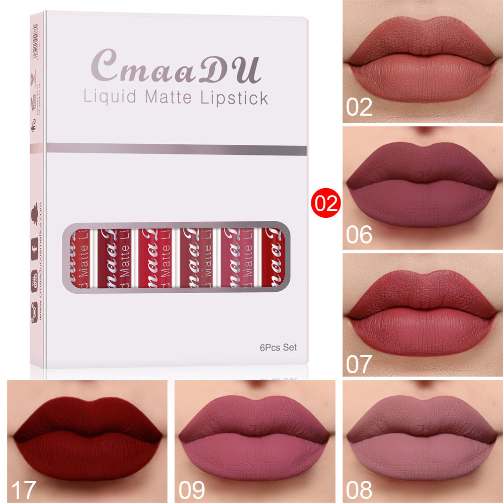 6pcs- Matte Waterproof Lipstick Set 💄🌧️💋